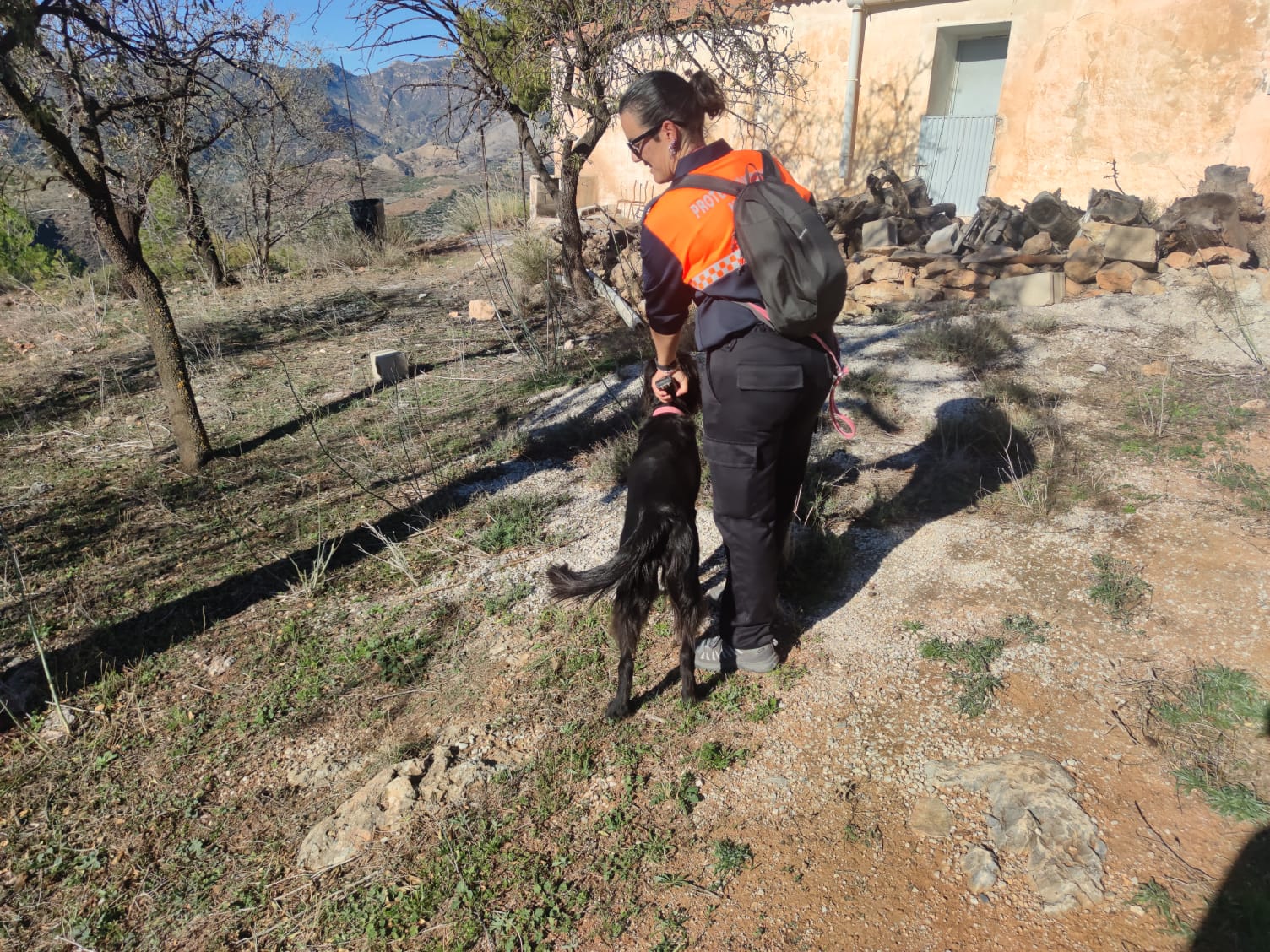 La Unidad Canina de Protección Civil de Motril se incorpora a la búsqueda del hombre desaparecido en Guájar Faragüit